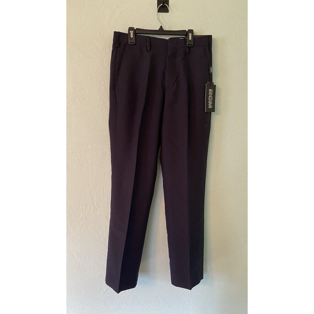 RGM Mens 30x29 Navy Blue Pleated Front Dress Pants Modern Fit